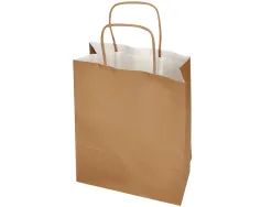 Sac papier q-connect cellulose naturel l anse torsadee 320x400x14mm