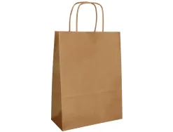 Sac papier q-connect cellulose naturel l anse torsadee 320x400x14mm