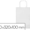 Sac papier q-connect cellulose s anse torsadee 240x320x10mm coloris blanc