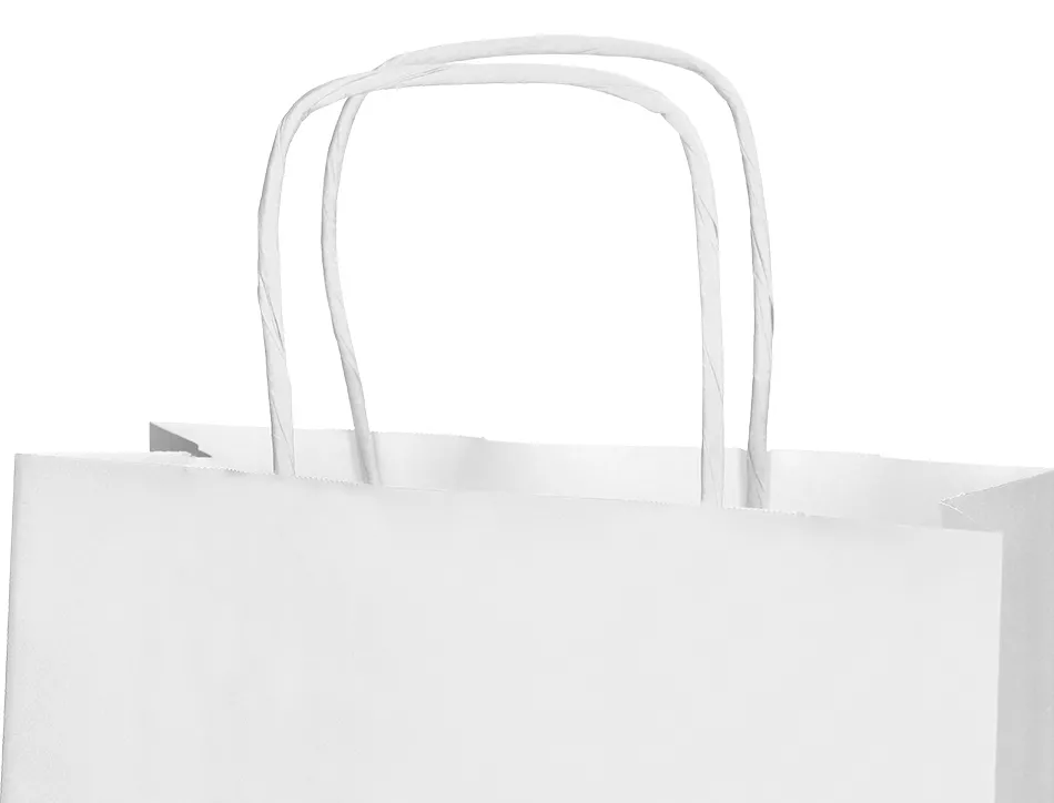 Sac papier q-connect cellulose s anse torsadee 240x320x10mm coloris blanc