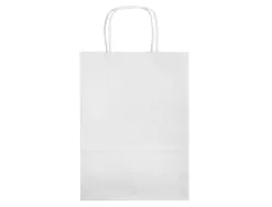 Sac papier q-connect cellulose s anse torsadee 240x320x10mm coloris blanc