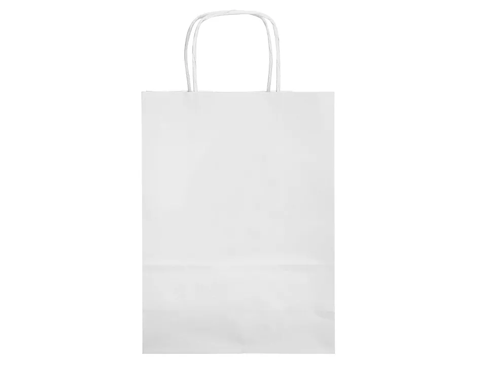 Sac papier q-connect cellulose s anse torsadee 240x320x10mm coloris blanc