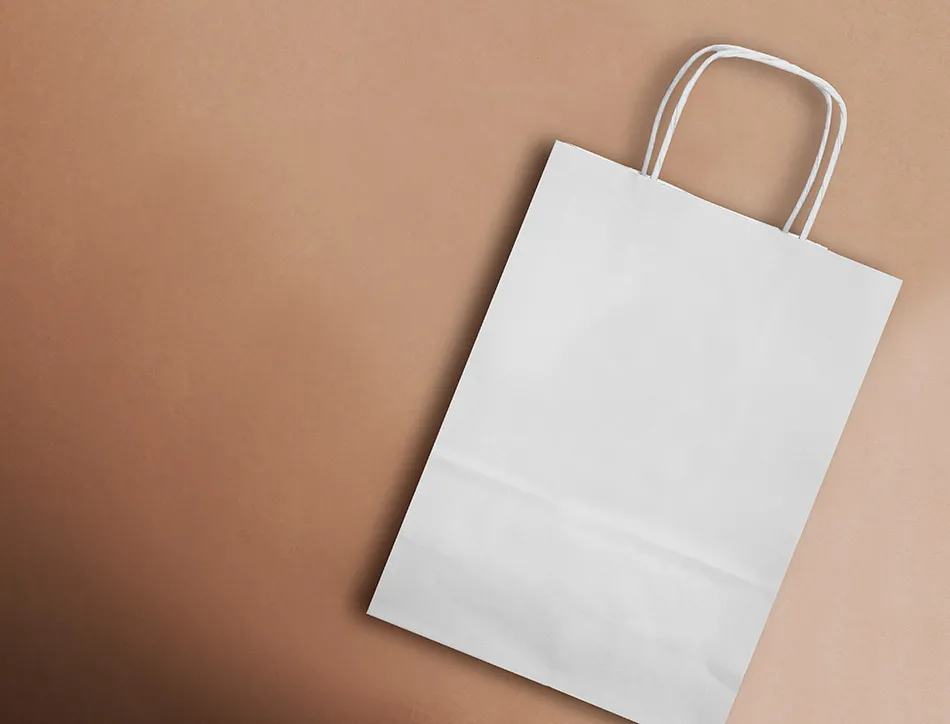 Sac papier q-connect cellulose s anse torsadee 240x320x10mm coloris blanc