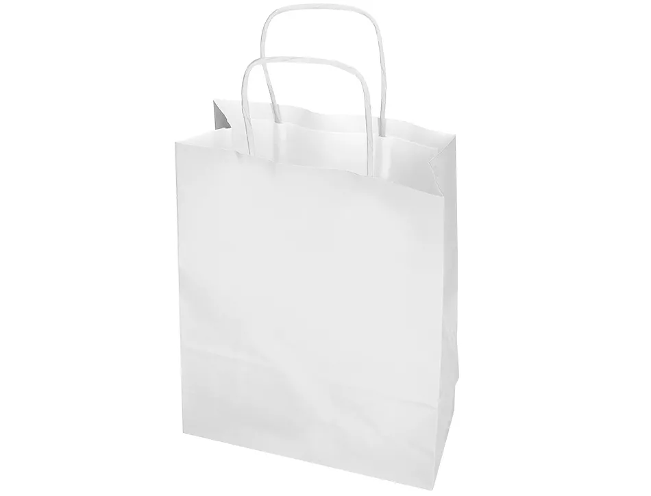 Sac papier q-connect cellulose s anse torsadee 240x320x10mm coloris blanc