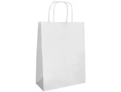 Sac papier q-connect cellulose s anse torsadee 240x320x10mm coloris blanc