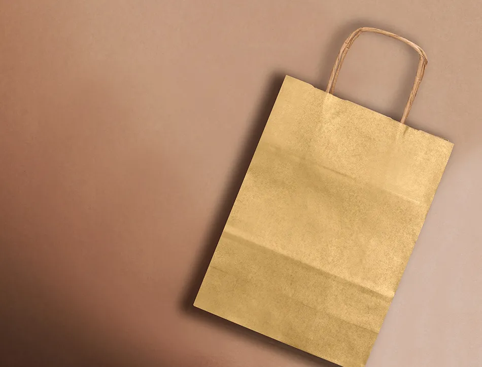 Sac papier q-connect kraft l anse torsadee 320x400x14mm coloris or