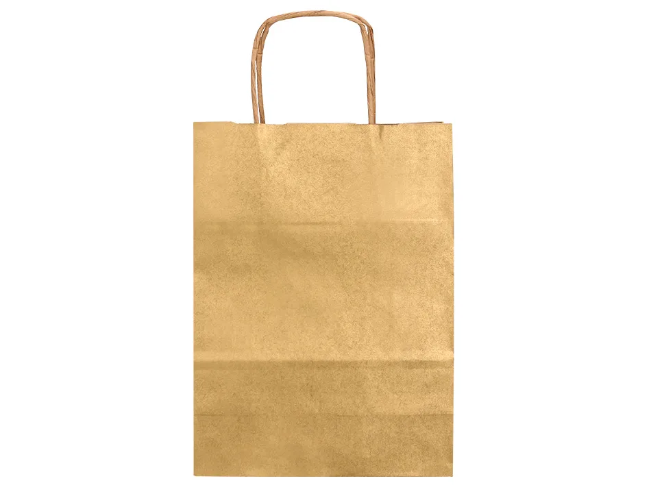 Sac papier q-connect kraft l anse torsadee 320x400x14mm coloris or