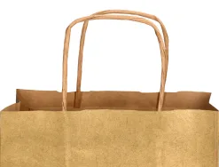 Sac papier q-connect kraft l anse torsadee 320x400x14mm coloris or