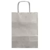 Sac papier q-connect kraft lisse xs anse torsadee 180x240x80mm coloris argent