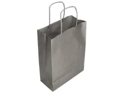 Sac papier q-connect kraft lisse xs anse torsadee 180x240x80mm coloris argent