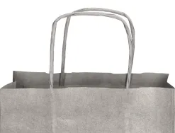 Sac papier q-connect kraft lisse xs anse torsadee 180x240x80mm coloris argent
