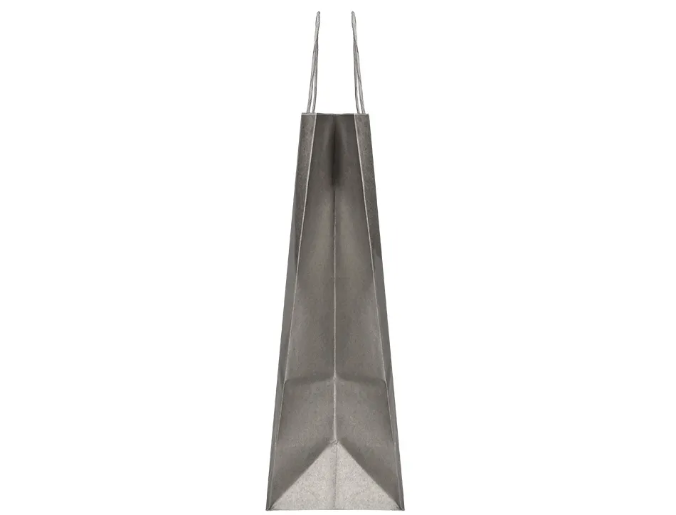 Sac papier q-connect kraft lisse xs anse torsadee 180x240x80mm coloris argent