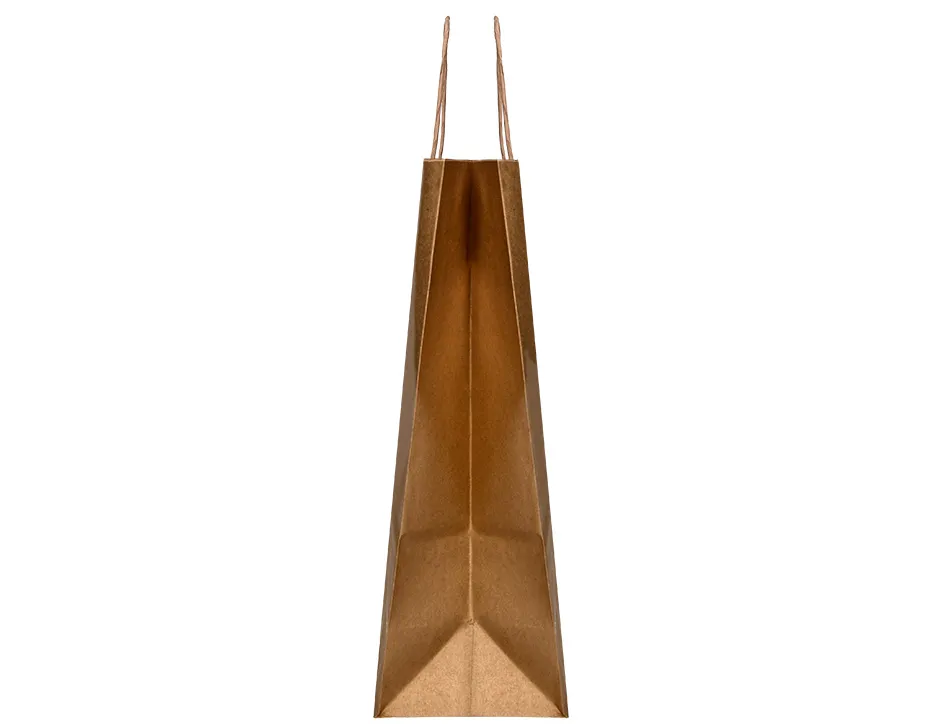 Sac papier q-connect kraft naturel lisse xs anse torsadee 180x240x80mm