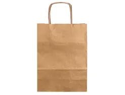 Sac papier q-connect kraft naturel lisse xs anse torsadee 180x240x80mm