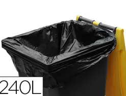 Sac poubelle container polyéthylène basse densité 240l 35 microns coloris noir rouleau 25 unites