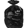 Sac poubelle domestique 55x60cm liens coulissants calibre 120 capacité 23l coloris noir rouleau 15 unités