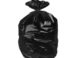 Sac poubelle domestique 55x60cm liens coulissants calibre 120 capacité 23l coloris noir rouleau 15 unités