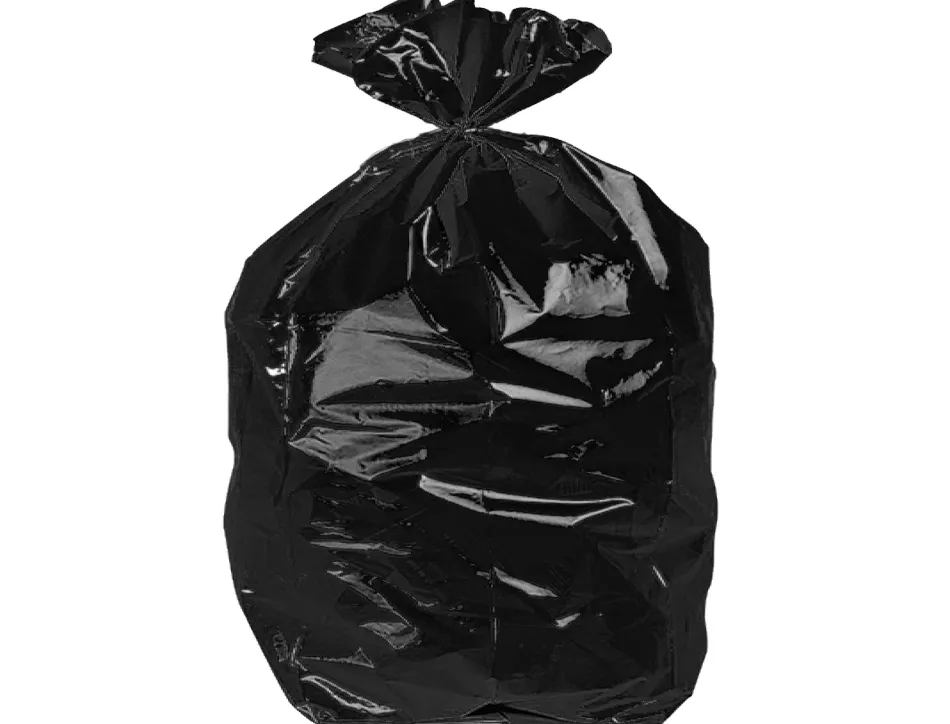 Sac poubelle domestique 55x60cm liens coulissants calibre 120 capacité 23l coloris noir rouleau 15 unités