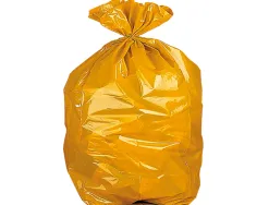 Sac poubelle domestique 55x60cm liens coulissants calibre 120 capacité 23l coloris jaune rouleau 15 unités