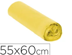 Sac poubelle domestique 55x60cm liens coulissants calibre 120 capacité 23l coloris jaune rouleau 15 unités