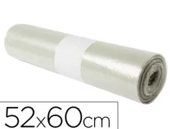 Sac poubelle domestique 52x60cm calibre 70 capacité 20l coloris transparent rouleau 20 unités