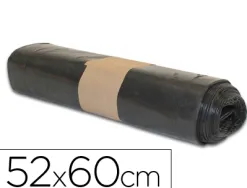 Sac poubelle domestique 52x60cm calibre 80 capacité 20l coloris noir rouleau 20 unités