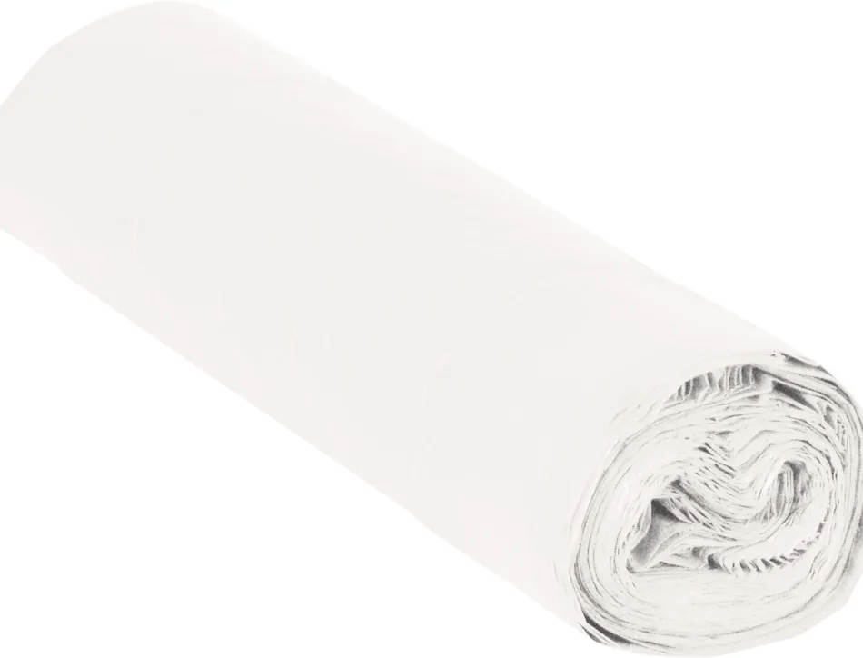 Sac poubelle domestique 52x60cm calibre 70 capacité 20l coloris blanc rouleau 20 unités