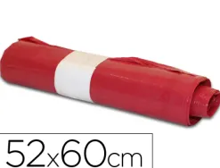 Sac poubelle domestique 52x60cm calibre 70 capacité 20l coloris rouge rouleau 20 unités