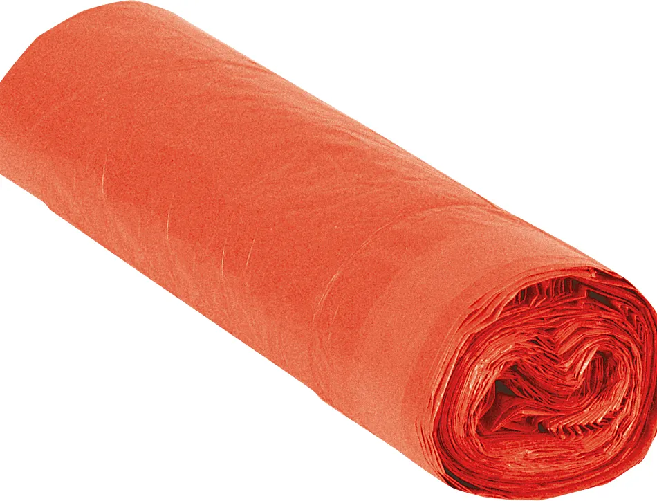Sac poubelle domestique 52x60cm calibre 70 capacité 20l coloris rouge rouleau 20 unités