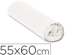 Sac poubelle domestique 55x60cm liens coulissants calibre 120 capacité 23l coloris blanc rouleau 15 unités