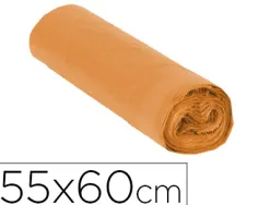 Sac poubelle domestique 55x60cm liens coulissants calibre 120 capacité 23l coloris orange rouleau 15 unités