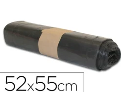 Sac poubelle domestique 52x55cm calibre 70 capacité 20l coloris noir rouleau 20 unités