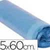 Sac poubelle domestique 55x60cm liens coulissants calibre 120 capacité 23l coloris bleu rouleau 20 unités