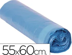 Sac poubelle domestique 55x60cm liens coulissants calibre 120 capacité 23l coloris bleu rouleau 20 unités