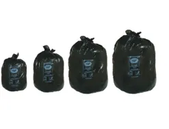 Sac poubelle flexitène liens 21 microns plus résistant multicouches étanchéité totale 100l coloris noir paquet 500u