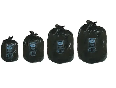 Sac poubelle flexitène liens 21 microns plus résistant multicouches étanchéité totale 100l coloris noir paquet 500u