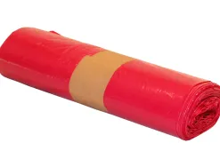 Sac poubelle industriel 85x105cm calibre 110 capacité 100l coloris rouge rouleau 10 unités