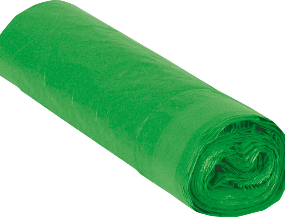 Sac poubelle industriel 85x105cm calibre 110 capacité 100l coloris vert rouleau 10 unités