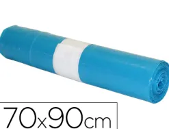Sac poubelle industriel 70x90cm calibre 110 capacité 50l coloris bleu rouleau 10 unités