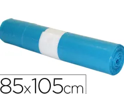Sac poubelle industriel 85x105cm calibre 110 capacité 100l coloris bleu rouleau 10 unités