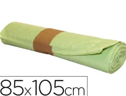 Sac poubelle industriel 85x105cm calibre 110 capacité 100l coloris jaune rouleau 10 unités