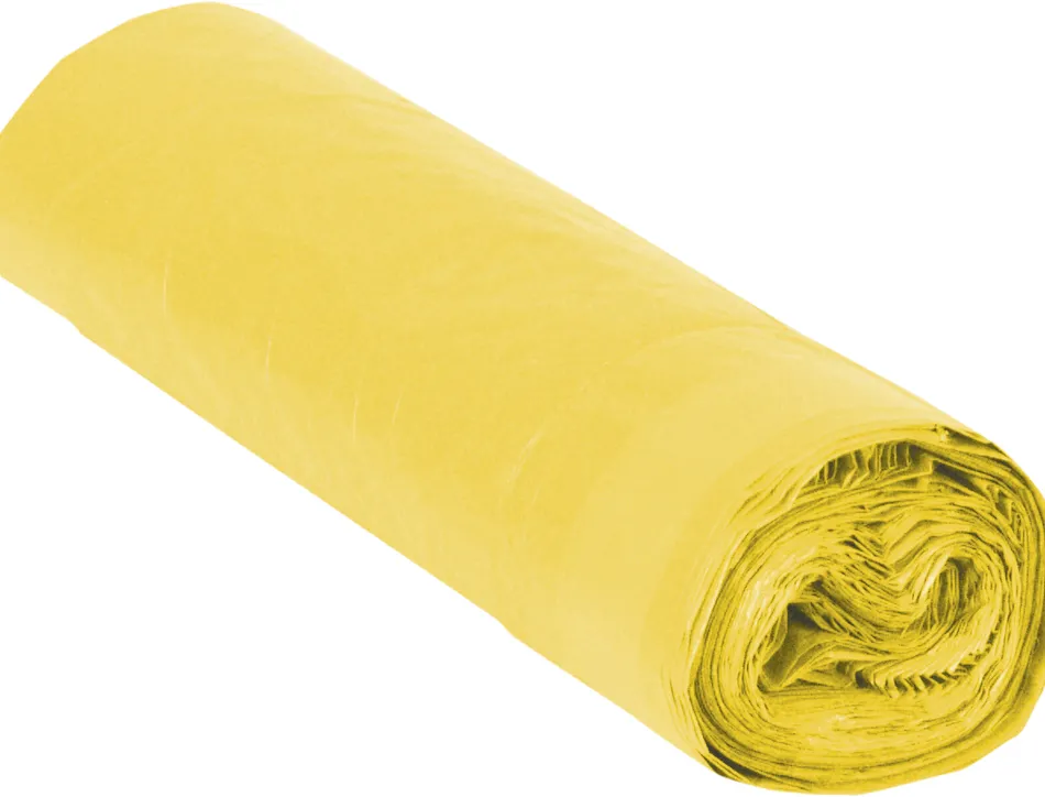 Sac poubelle industriel 85x105cm calibre 110 capacité 100l coloris jaune rouleau 10 unités