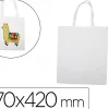 Sac shopping sodertex gret en coton 100grm2 370x420mm 12 pcs coloris blanc