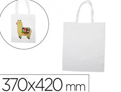 Sac shopping sodertex gret en coton 100grm2 370x420mm 12 pcs coloris blanc