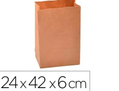 Sachet alimentaire kraft brun 70g/m2 biodegradable 24x42x6cm lot de 100