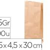 Sachet antalis kraft brun recyclé 215g double épaisseur résistant léger apte contact alimentaire 15,5x4,5x30cm 500u