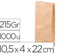 Sachet antalis kraft brun recyclé 215g double épaisseur résistant léger apte contact alimentaire 10,5x4x22cm 1000 unités
