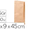 Sachet antalis kraft brun recyclé double épaisseur 215g résistant léger apte contact aliments 18x9x45cm 250 unités