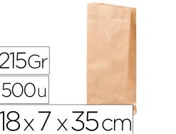 Sachet antalis kraft brun recyclé 215g double épaisseur résistant léger apte conctact aliments 18x7x35cm 500 unités