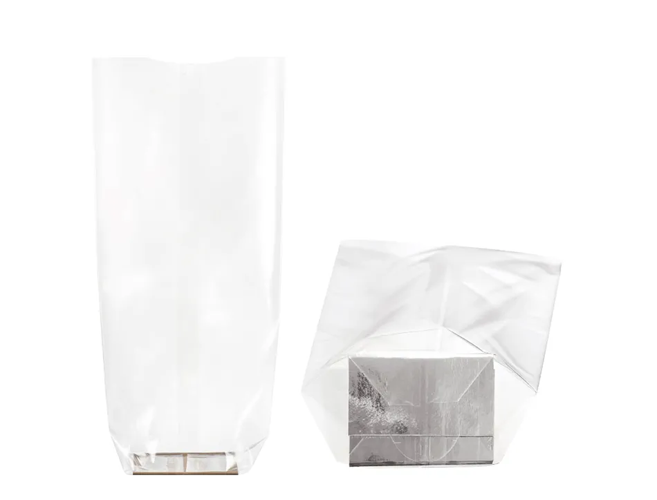Sachet confiseur polypro avec fond carton 35 microns 120x260mm coloris transparent paquet 100 unites